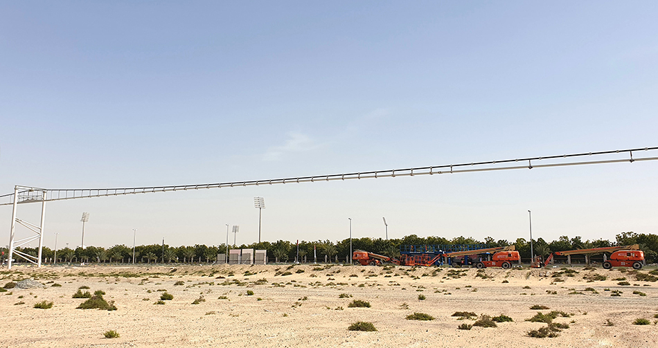 The length of unsupported spans of more than 250 m