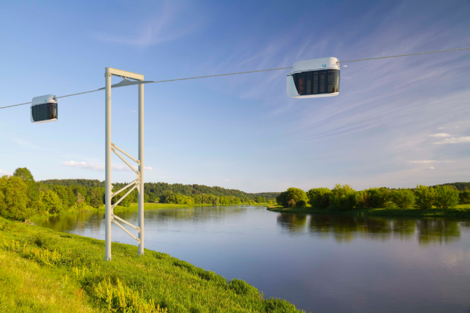 String rail overpasses do not disturb the terrain and do not affect the surface and ground water movement