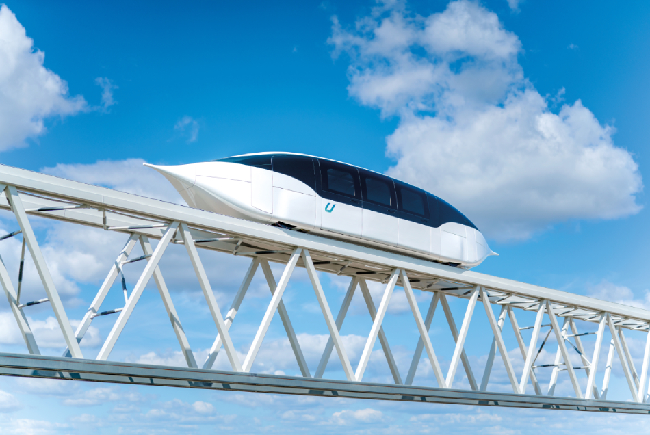 High-speed uPod for passenger transportation is installed on the track structure in EcoTechnoPark